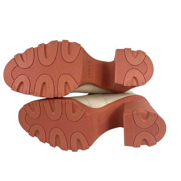 Sorel Brex Chunky Heel Lug Sole Chelsea Boots Sz 10 Waterproof Ivory Orange - Picture 7 of 7